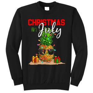 Christmas In July Pineapple Xmas Tree Summer Vacation Sweatshirt