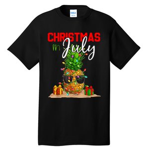 Christmas In July Pineapple Xmas Tree Summer Vacation Tall T-Shirt