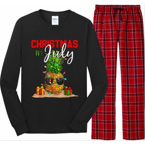 Christmas In July Pineapple Xmas Tree Summer Vacation Long Sleeve Pajama Set