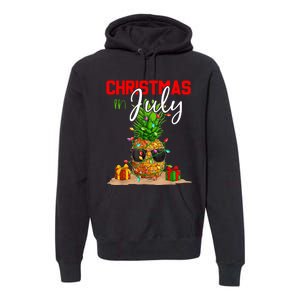 Christmas In July Pineapple Xmas Tree Summer Vacation Premium Hoodie