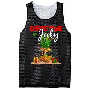 Christmas In July Pineapple Xmas Tree Summer Vacation Mesh Reversible Basketball Jersey Tank