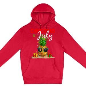 Christmas In July Pineapple Xmas Tree Summer Vacation Premium Pullover Hoodie