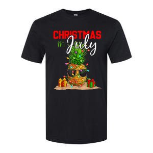 Christmas In July Pineapple Xmas Tree Summer Vacation Softstyle CVC T-Shirt