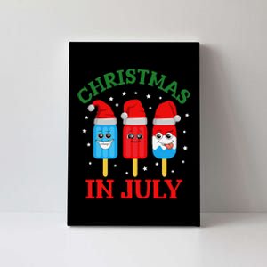 Christmas In July Fun Ice Pops And Santa Canvas