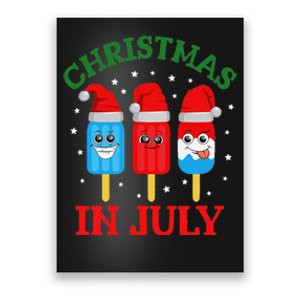 Christmas In July Fun Ice Pops And Santa Poster