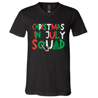 Christmas In July Squad Funny Summer Xmas Men Women Kids V-Neck T-Shirt