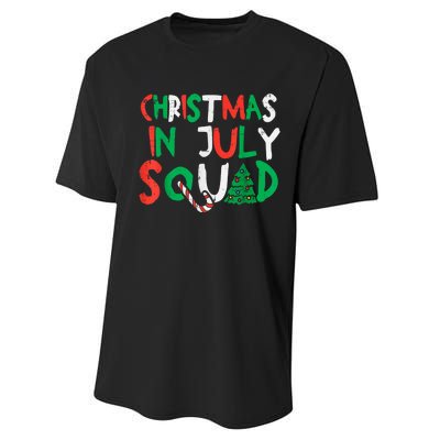 Christmas In July Squad Funny Summer Xmas Men Women Kids Performance Sprint T-Shirt