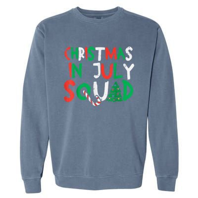 Christmas In July Squad Funny Summer Xmas Men Women Kids Garment-Dyed Sweatshirt