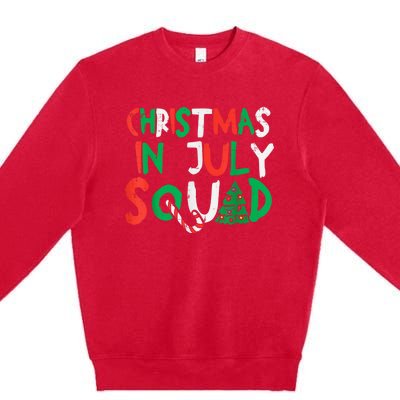 Christmas In July Squad Funny Summer Xmas Men Women Kids Premium Crewneck Sweatshirt