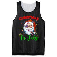 Christmas In July Santa Hat Sunglasses Usa Flag Summer Mesh Reversible Basketball Jersey Tank