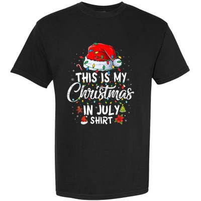 Christmas in July Santa Hat Summer Beach Vacation Xmas Garment-Dyed Heavyweight T-Shirt