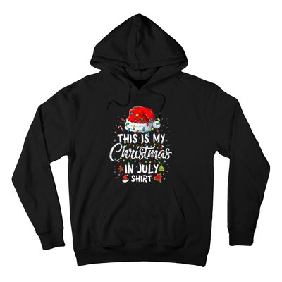 Christmas in July Santa Hat Summer Beach Vacation Xmas Hoodie