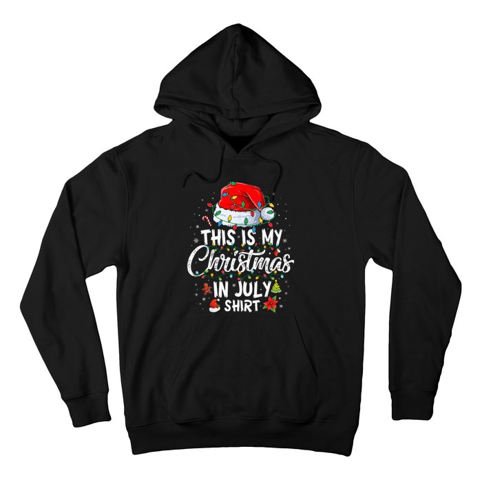 Christmas in July Santa Hat Summer Beach Vacation Xmas Hoodie