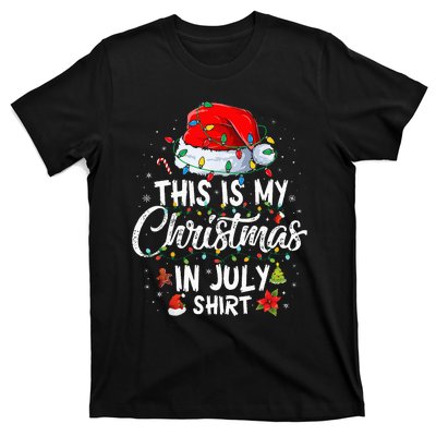 Christmas in July Santa Hat Summer Beach Vacation Xmas T-Shirt