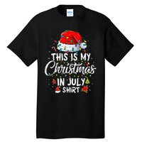 Christmas in July Santa Hat Summer Beach Vacation Xmas Tall T-Shirt