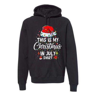 Christmas in July Santa Hat Summer Beach Vacation Xmas Premium Hoodie