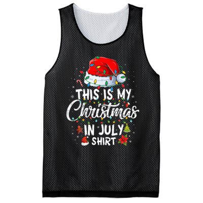 Christmas in July Santa Hat Summer Beach Vacation Xmas Mesh Reversible Basketball Jersey Tank