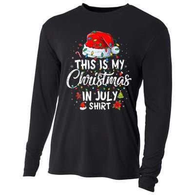 Christmas in July Santa Hat Summer Beach Vacation Xmas Cooling Performance Long Sleeve Crew