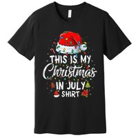 Christmas in July Santa Hat Summer Beach Vacation Xmas Premium T-Shirt