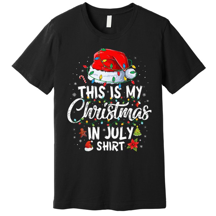 Christmas in July Santa Hat Summer Beach Vacation Xmas Premium T-Shirt