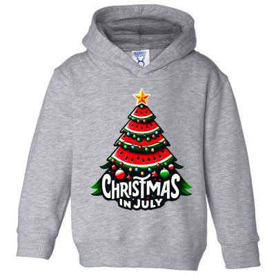 Christmas In July Watermelon Xmas Tree Summer Toddler Hoodie
