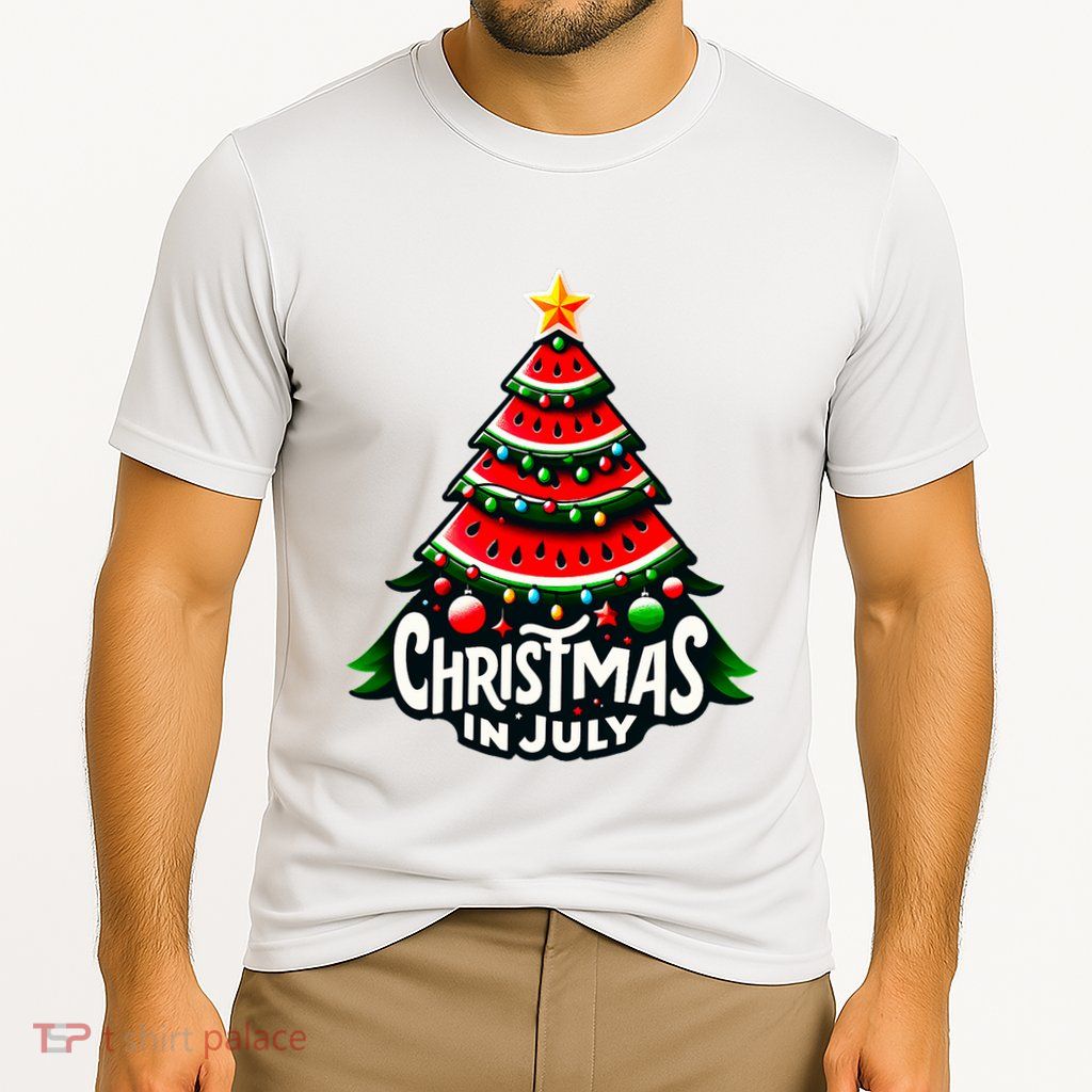 Christmas In July Watermelon Xmas Tree Summer Performance Shirt