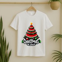 Christmas In July Watermelon Xmas Tree Summer T-Shirt