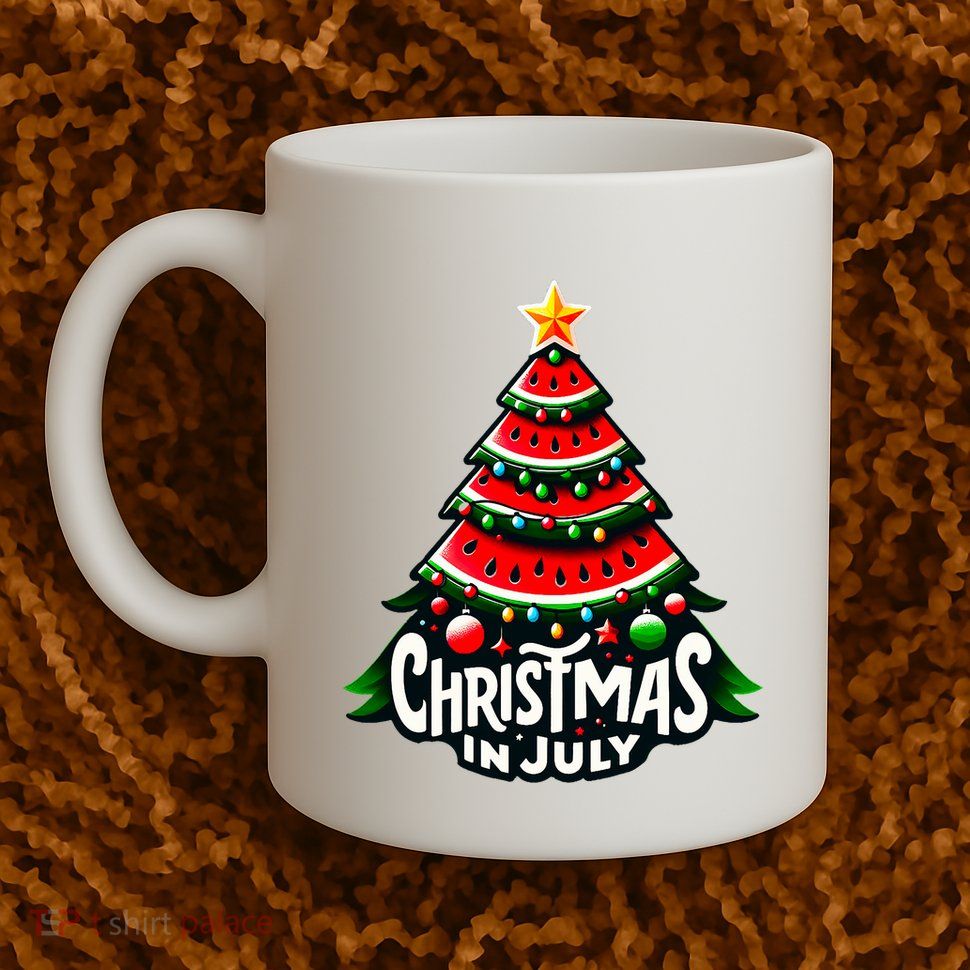 Christmas In July Watermelon Xmas Tree Summer Mug