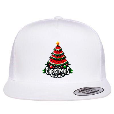 Christmas In July Watermelon Xmas Tree Summer Flatbill Hat