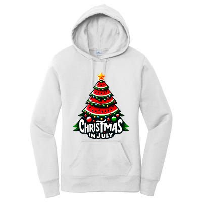 Christmas In July Watermelon Xmas Tree Summer Women's Pullover Hoodie