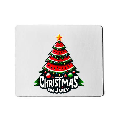 Christmas In July Watermelon Xmas Tree Summer Mousepad