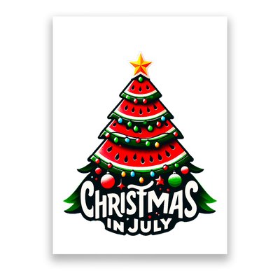 Christmas In July Watermelon Xmas Tree Summer Poster
