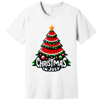 Christmas In July Watermelon Xmas Tree Summer Premium T-Shirt