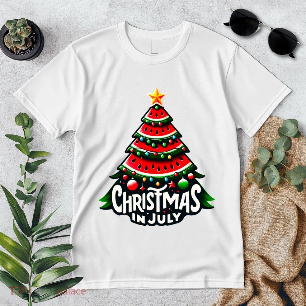 Christmas In July Watermelon Xmas Tree Summer Premium T-Shirt