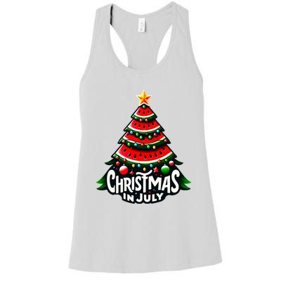 Christmas In July Watermelon Xmas Tree Summer Women's Racerback Tank