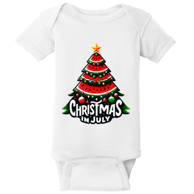 Christmas In July Watermelon Xmas Tree Summer Baby Bodysuit