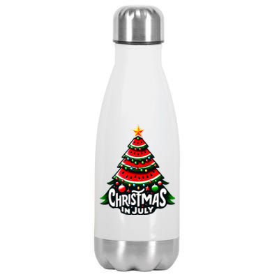 Christmas In July Watermelon Xmas Tree Summer Stainless Steel Insulated Water Bottle