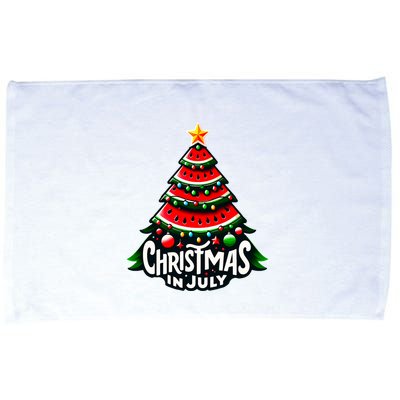 Christmas In July Watermelon Xmas Tree Summer Microfiber Hand Towel