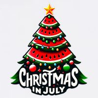 Christmas In July Watermelon Xmas Tree Summer Womens T-Shirt