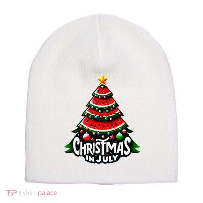 Christmas In July Watermelon Xmas Tree Summer Short Acrylic Beanie
