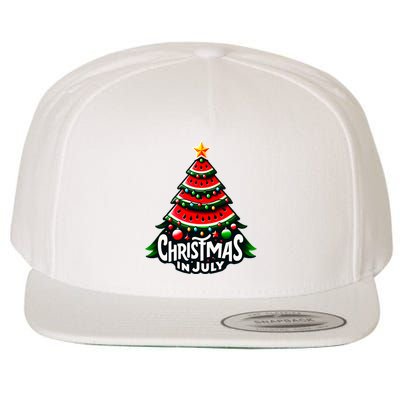 Christmas In July Watermelon Xmas Tree Summer Wool Snapback Cap