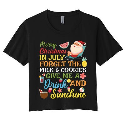 Christmas In July Forget The Milk And Cookie Women's Crop Top Tee