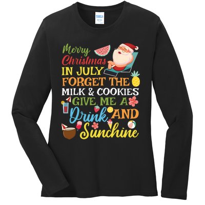 Christmas In July Forget The Milk And Cookie Ladies Long Sleeve Shirt