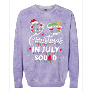 Christmas In July Squad Funny Summer Xmas Colorblast Crewneck Sweatshirt