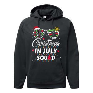 Christmas In July Squad Funny Summer Xmas Performance Fleece Hoodie