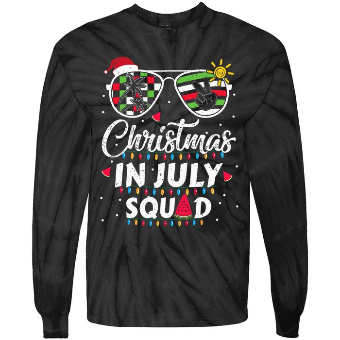 Christmas In July Squad Funny Summer Xmas Tie-Dye Long Sleeve Shirt