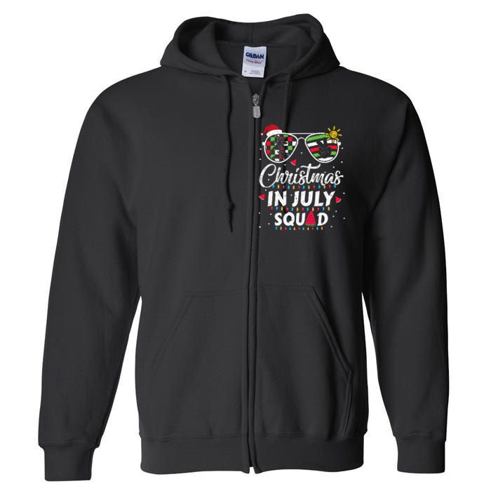 Christmas In July Squad Funny Summer Xmas Full Zip Hoodie