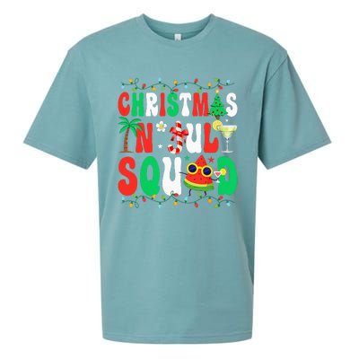 Christmas In July Squad Funny Summer Xmas Sueded Cloud Jersey T-Shirt