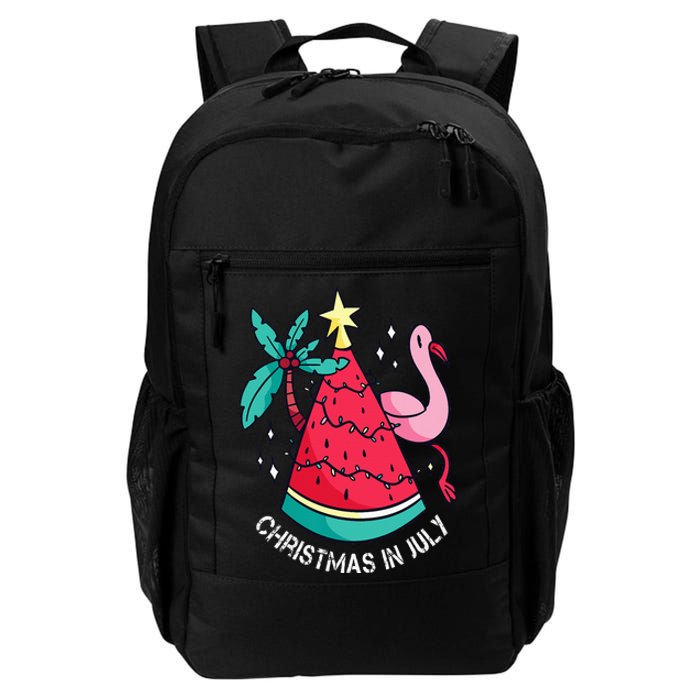 Christmas In July Watermelon Flamingo Xmas Tree Summer Gifts Daily Commute Backpack