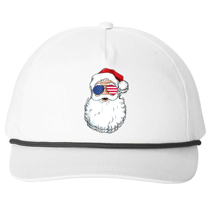 Christmas In July Santa Claus Patriotic USA Sunglasses Snapback Five-Panel Rope Hat